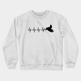 Snowmobile Heartbeat - Snowmobiling heartbeat Crewneck Sweatshirt